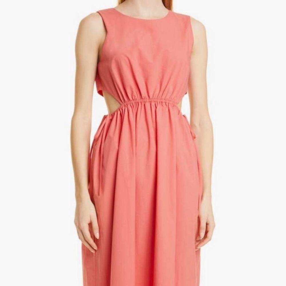 Pink coral cutout dress
